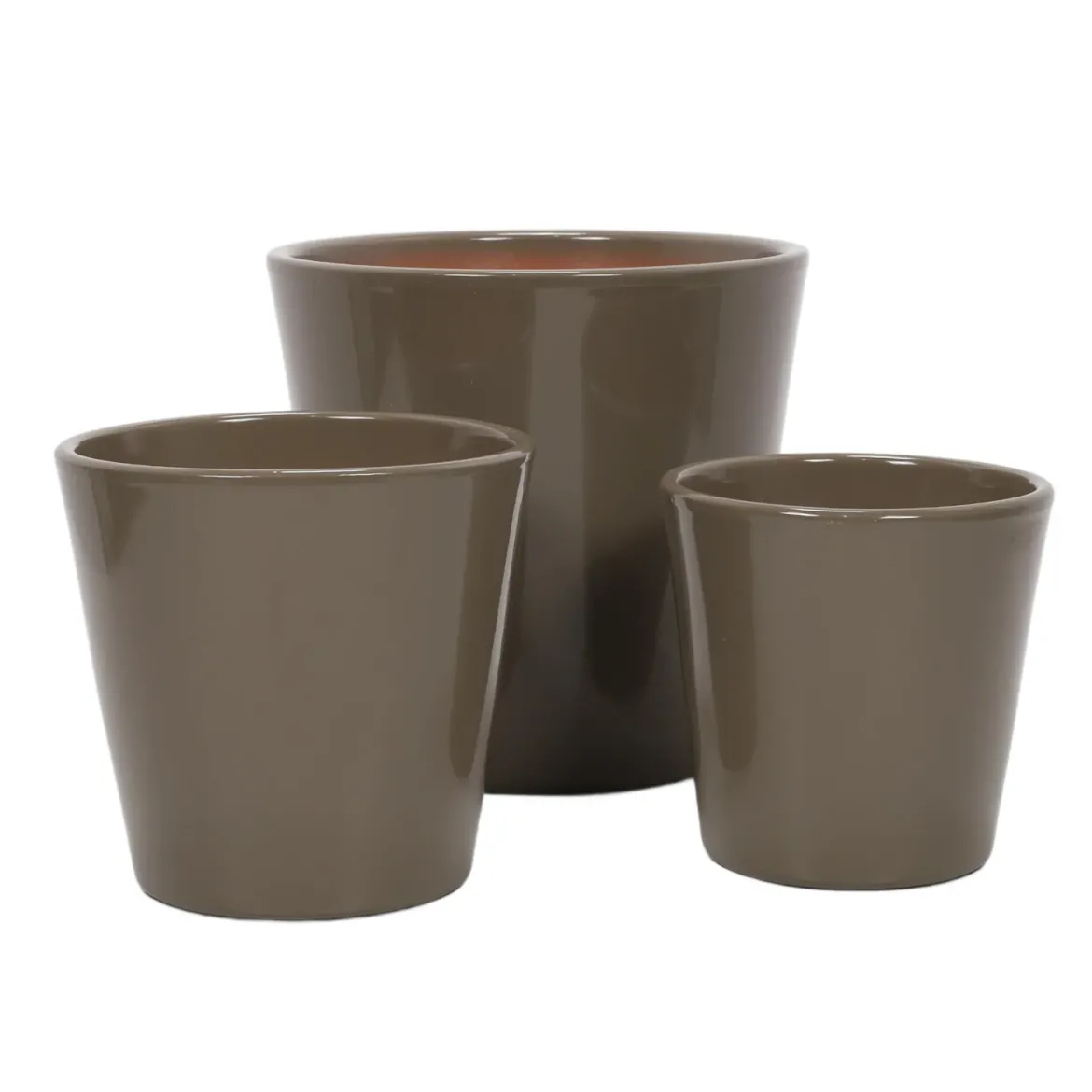 Zestaw doniczek ceramicznych CONICAL, 3 sztuki