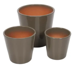 Zestaw doniczek ceramicznych CONICAL, 3 sztuki