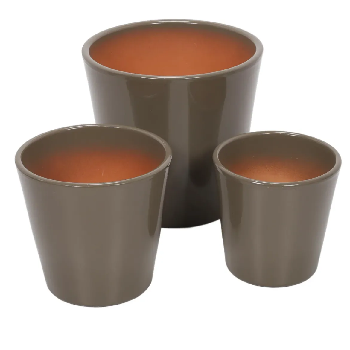 Zestaw doniczek ceramicznych CONICAL, 3 sztuki