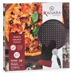 Zestaw do pizzy: blaszka Ø 32 cm, nożyk do pizzy i rękawica