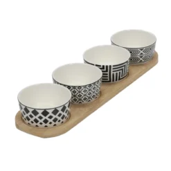 Zestaw do serwowania przekąsek, 4 miseczki, porcelana