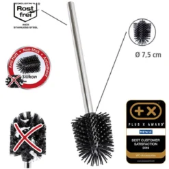 Zestaw dwóch samoczyszczących, silikonowych szczotek do WC ⌀ 7,5 cm, WENKO
