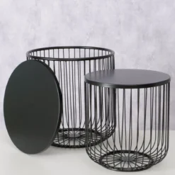 Zestaw dwóch stolików metalowych CINDY, 41 - 47 cm