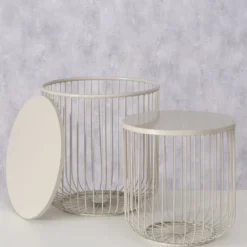 Zestaw dwóch stolików metalowych CINDY, 41 - 47 cm