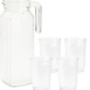 Zestaw dzbanek i 4 szklanki, 1,1 l + 200 ml
