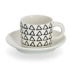 Zestaw filiżanek do espresso w geometryczne wzory, 70 ml