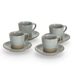 Zestaw kamionkowych filiżanek do espresso, 60 ml