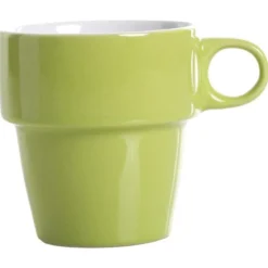 Zestaw 6 kolorowych filiżanek do cappuccino + metalowy stojak