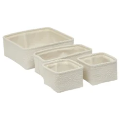 Zestaw 4 koszy tekstylnych BOUCLETTE, 15,5 x 15,5 x 11 cm