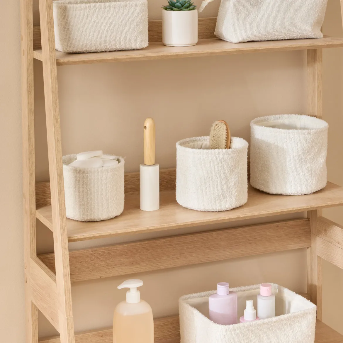 Zestaw 3 koszy tekstylnych BOUCLETTE, 14 x 14 x 11 cm