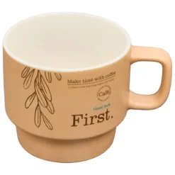 Zestaw 4 kubków WELLNESS na stojaku, porcelana, 220 ml