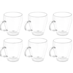 Zestaw kubków z podwójnym dnem i ściankami, 6 sztuk, 270 ml