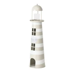 Zestaw metalowych dekoracji w kształcie latarni morskich SANDS, wys. 40-57 cm