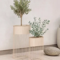 Zestaw 2 metalowych kwietników stojących SOFT FORM
