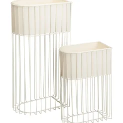 Zestaw 2 metalowych kwietników stojących SOFT FORM