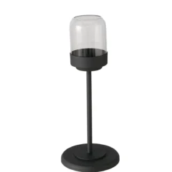 Zestaw metalowych lampionów ze szklaną kopułą SENZA, 3 szt