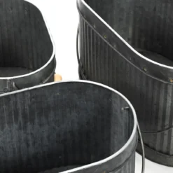 Zestaw metalowych skrzynek na donice, 3 szt. w różnych rozmiarach