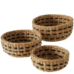 Zestaw okrągłych koszyków ozdobnych BOKAR, 3 szt. Ø 21-30 cm