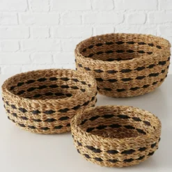 Zestaw okrągłych koszyków ozdobnych BOKAR, 3 szt. Ø 21-30 cm