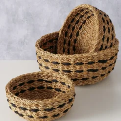 Zestaw okrągłych koszyków ozdobnych BOKAR, 3 szt. Ø 21-30 cm