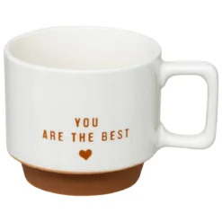 Zestaw 4 porcelanowych kubków HELLO na metalowym stojaku, 4 x 300 ml