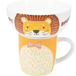 Zestaw prezentowy dla dziecka: miska i kubek z porcelany, 600 ml + 360 ml