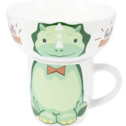 Zestaw prezentowy dla dziecka: miska i kubek z porcelany, 600 ml + 360 ml