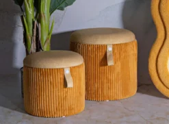 Zestaw puf ze schowkiem BOLZANO, Ø 38 cm, Ø 32 cm