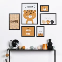 Zestaw 6 ramek na zdjęcia LEOPARD, MDF