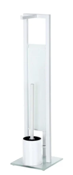 Zestaw: Stojak na papier toaletowy i szczotkę do WC, RIVALTA WHITE + kosz na śmieci CANDY WHITE - 6 l, WENKO