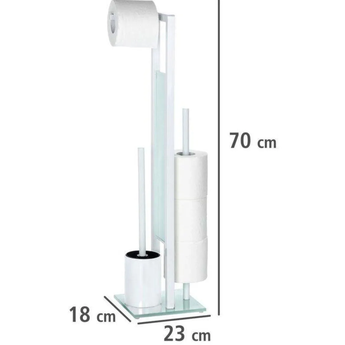 Zestaw: Stojak na papier toaletowy i szczotkę do WC, RIVALTA WHITE + kosz na śmieci CANDY WHITE - 6 l, WENKO