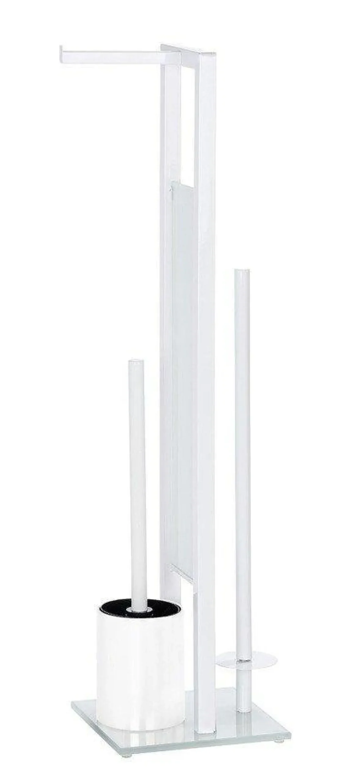 Zestaw: Stojak na papier toaletowy i szczotkę do WC, RIVALTA WHITE + kosz na śmieci CANDY WHITE - 6 l, WENKO