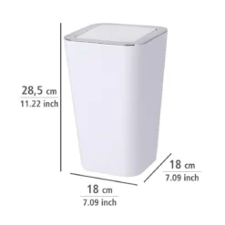 Zestaw: Stojak na papier toaletowy i szczotkę do WC, RIVALTA WHITE + kosz na śmieci CANDY WHITE - 6 l, WENKO