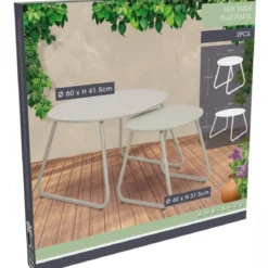 Zestaw stolików kawowych metalowych, Ø 40 cm, Ø 60 cm