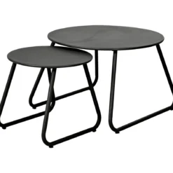 Zestaw stolików kawowych metalowych, Ø 40 cm, Ø 60 cm