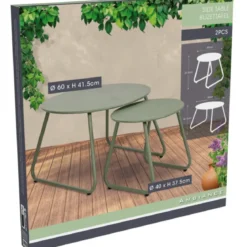 Zestaw stolików kawowych metalowych, Ø 40 cm, Ø 60 cm
