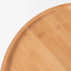 Zestaw stolików pomocniczych z bambusowym blatem BORINO, wys. 38-45 cm