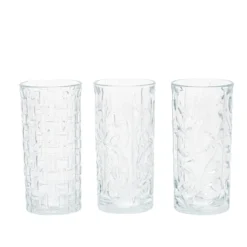 Zestaw 3 szklanek we wzory, 380 ml