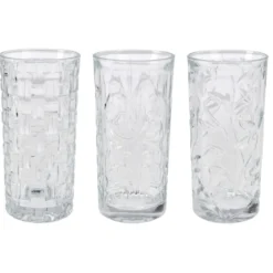 Zestaw 3 szklanek we wzory, 380 ml