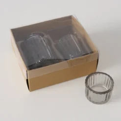 Zestaw szklanych dekoracji TOLKA, świeczniki i wazon,10 cm