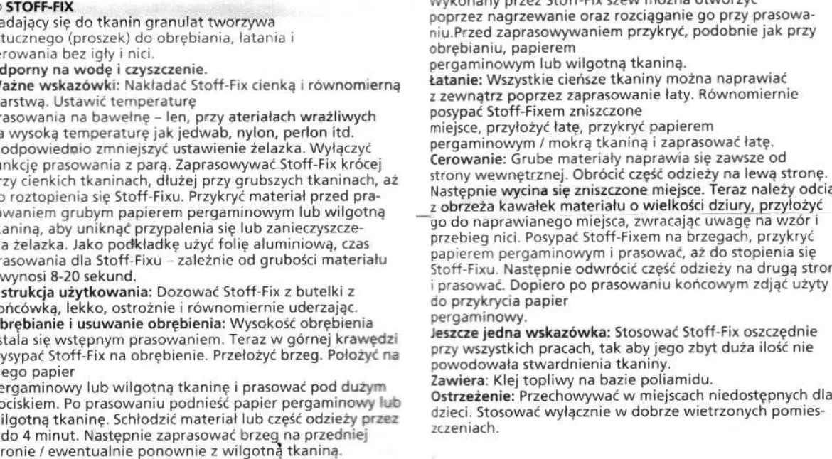 Zestaw: 2x klej w proszku FABRIC-FIX do szybkiej naprawy odzieży