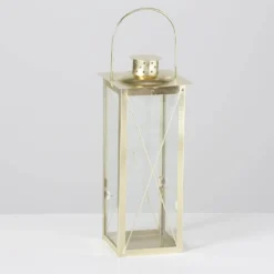 Złote lampiony FAROL, 2 metalowe latarenki