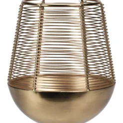 Złoty lampion na świeczkę, metalowy
