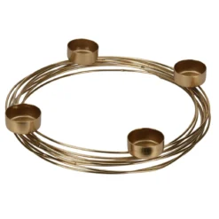 Złoty świecznik na 4 tealight, Ø 28,5 cm