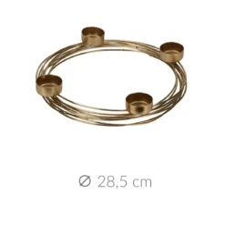 Złoty świecznik na 4 tealight, Ø 28,5 cm